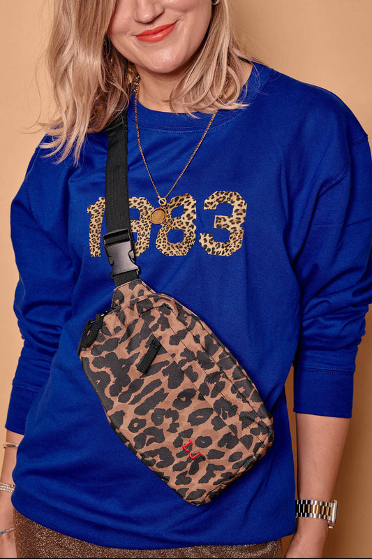 Personalised Mini Initials Leopard Print Cross Body Bag