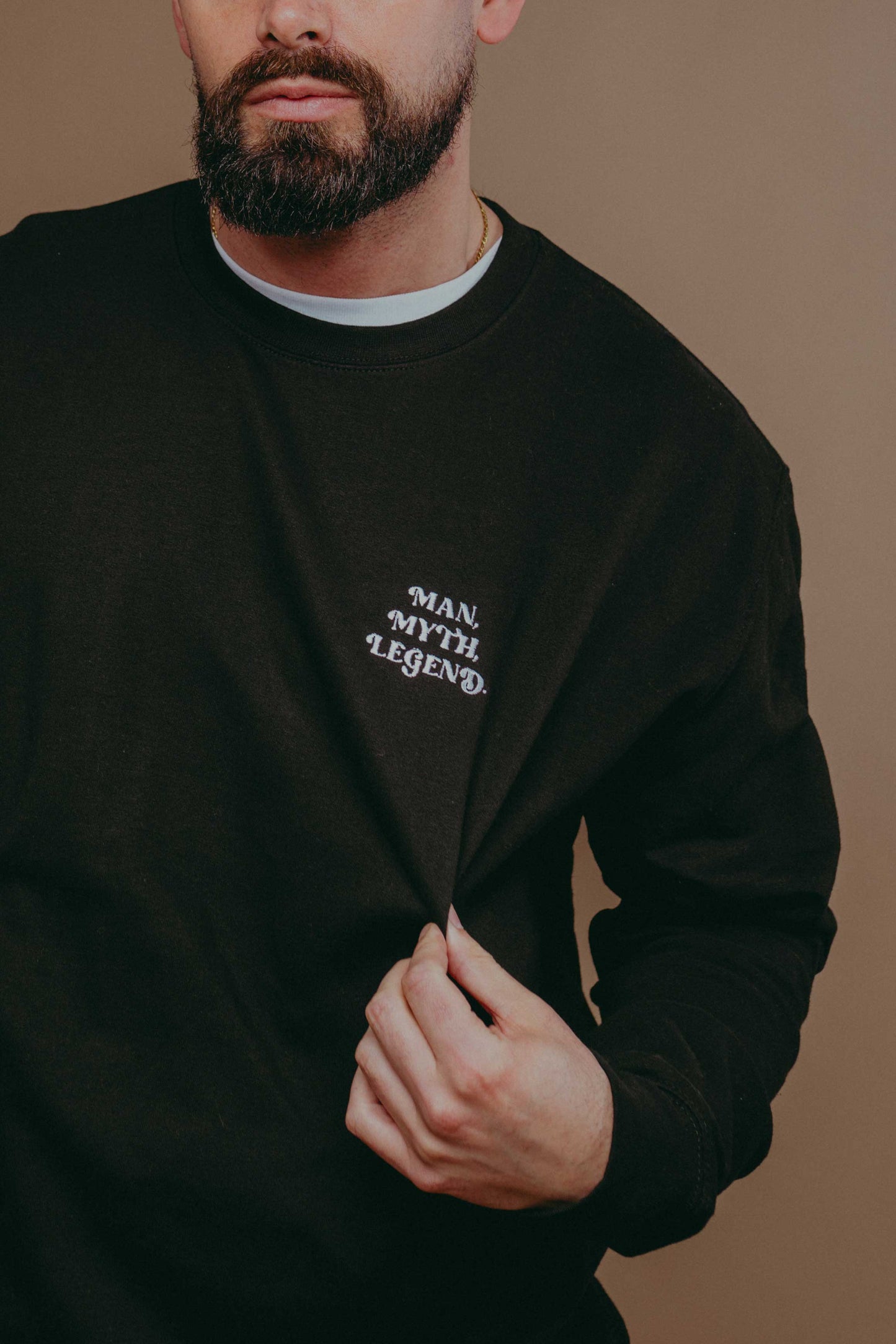 Man Myth Legend Embroidered Sweatshirt