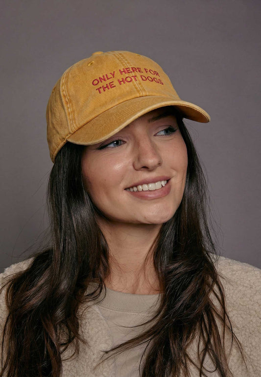 Only Here For The Hot Dogs Slogan Cap