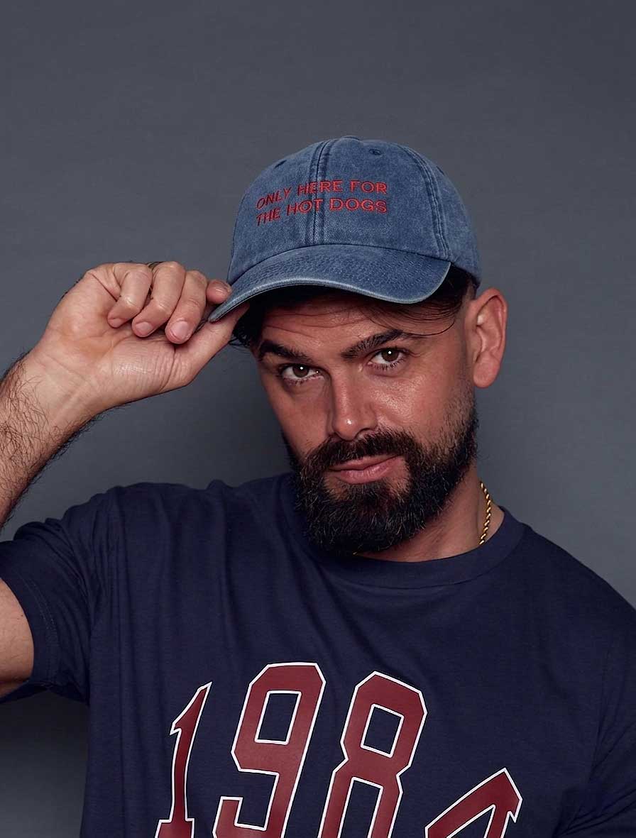 Only Here For The Hot Dogs Slogan Cap