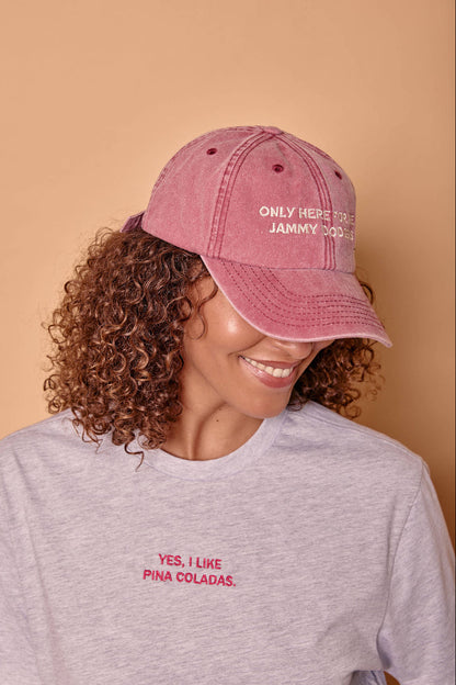 Only Here For The Jammy Dodgers Slogan Cap