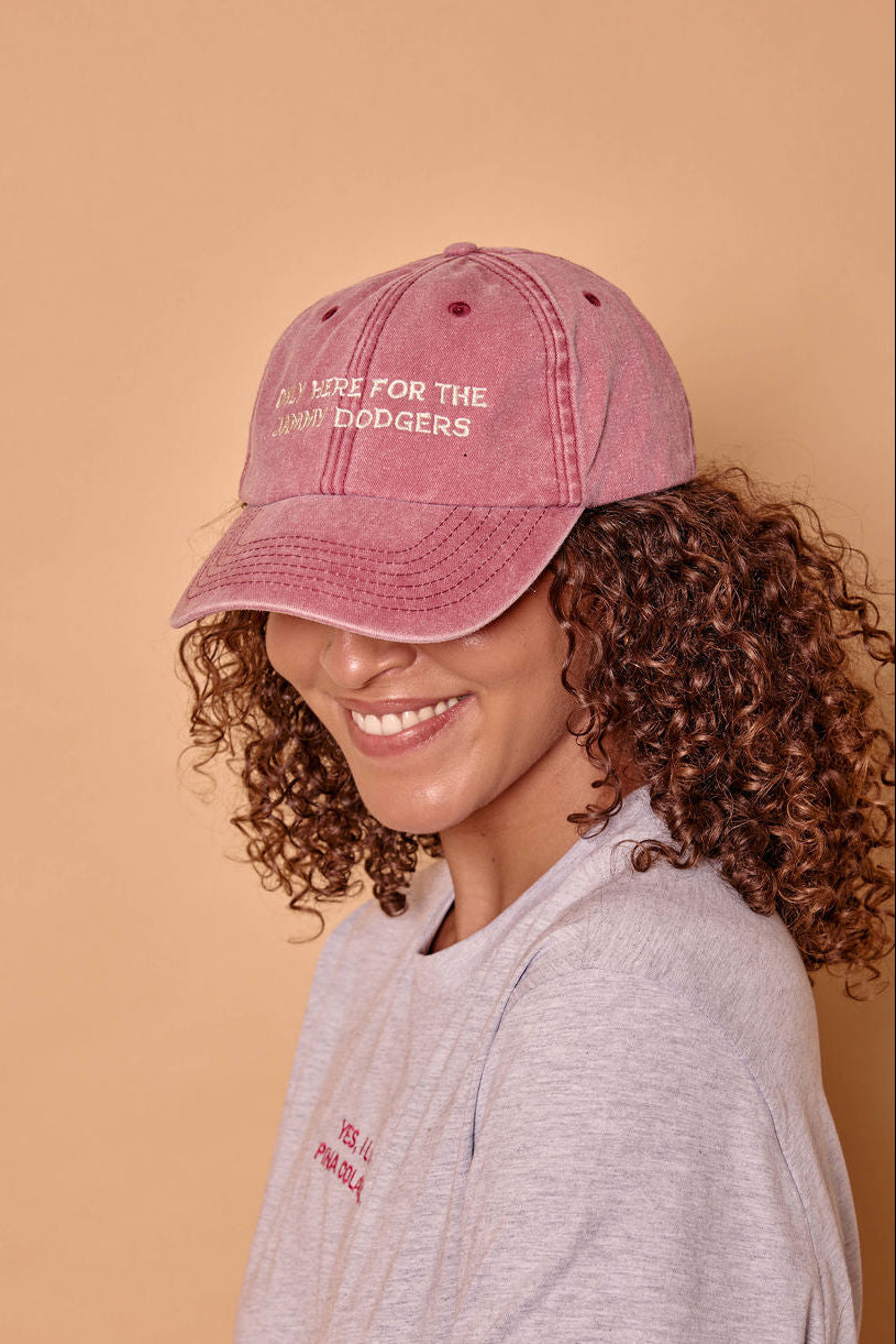 Only Here For The Jammy Dodgers Slogan Cap