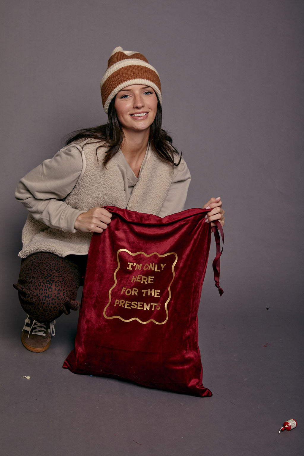 I'm Only Here for the Presents Luxury Velvet Style Gift Bag