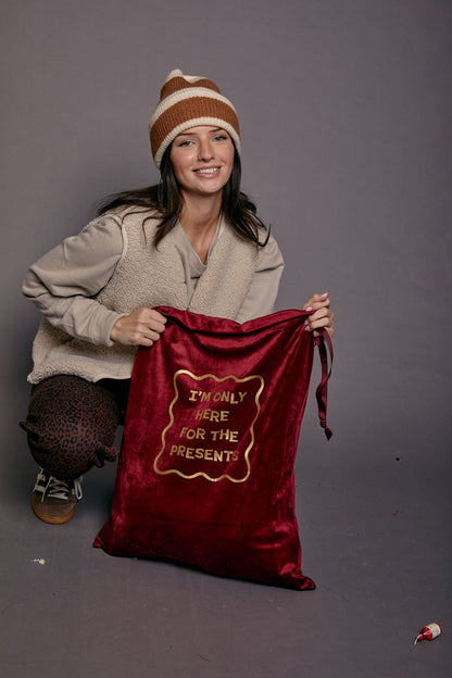 I'm Only Here for the Presents Luxury Velvet Style Gift Bag