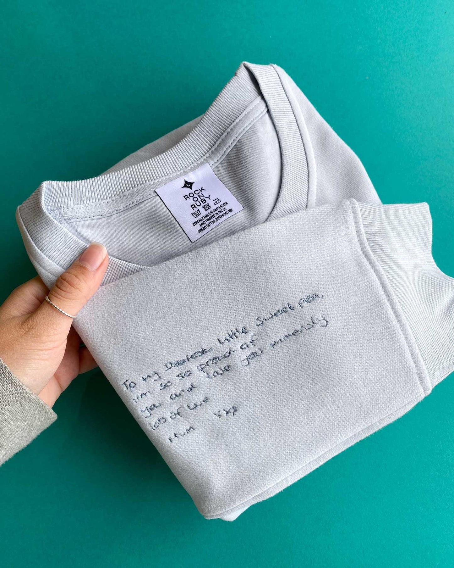 Personalised Handwriting Cuff Sweatshirt