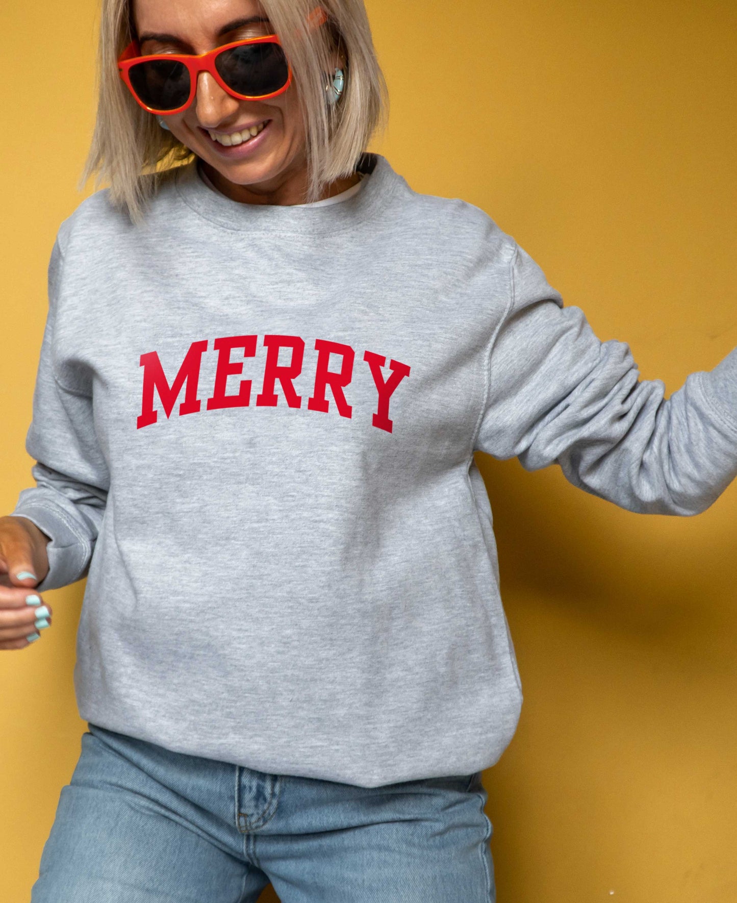 SALE Merry Slogan Christmas Sweatshirt