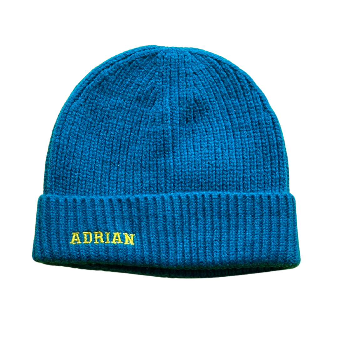 Embroidered Personalised Word or Name Beanie Hat