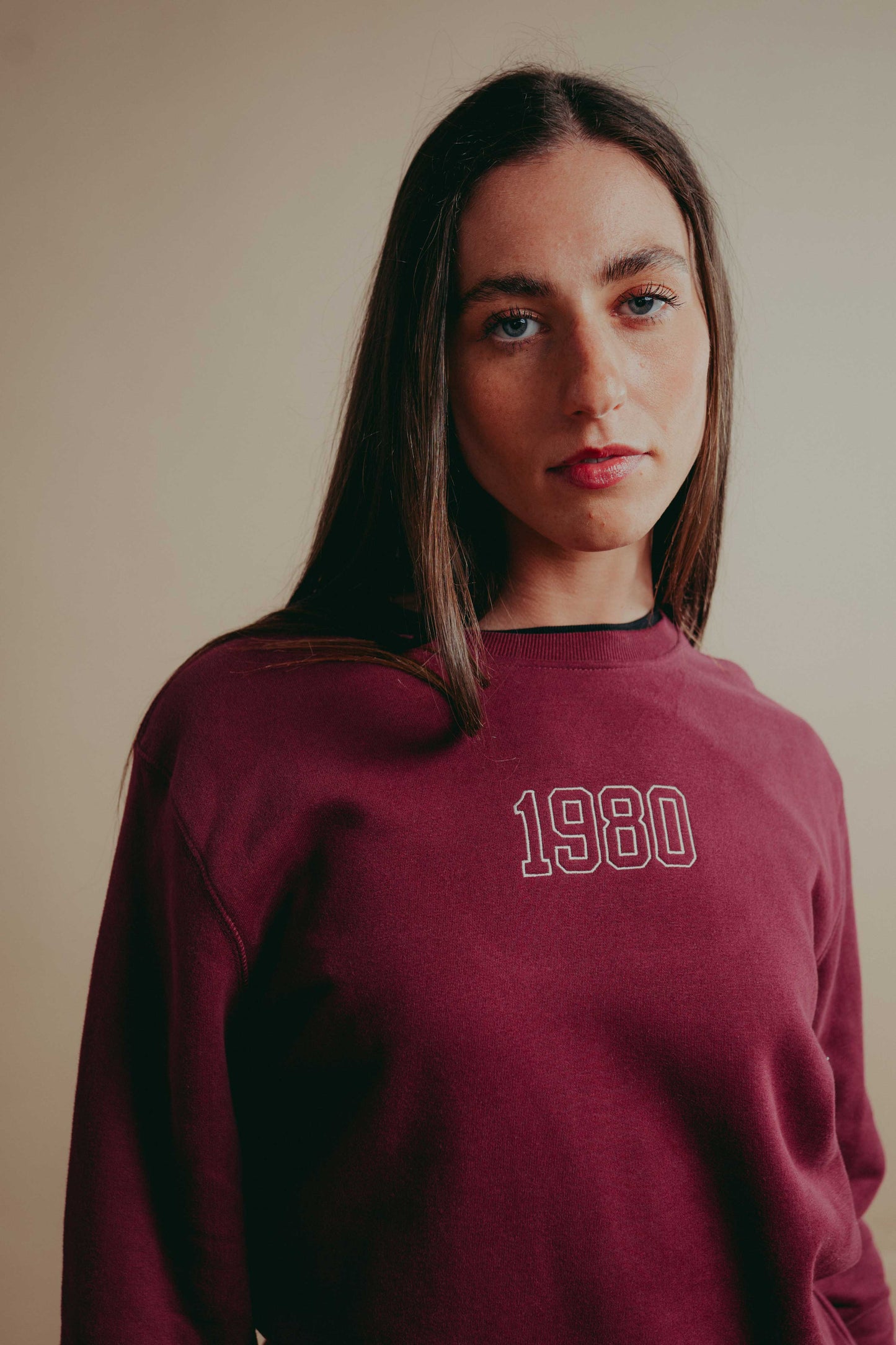 Small Embroidered Outline Year Sweatshirt