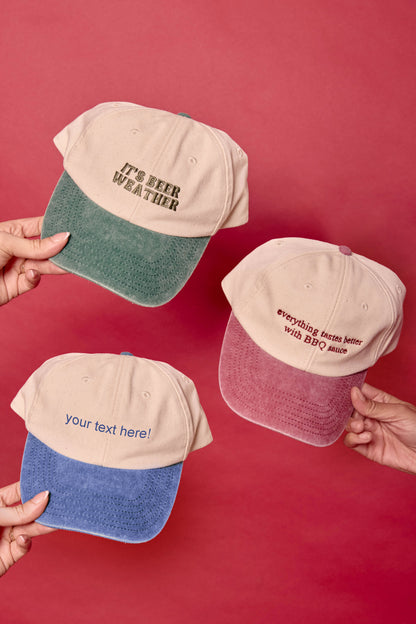 2 Tone Unisex Personalised Slogan Cap