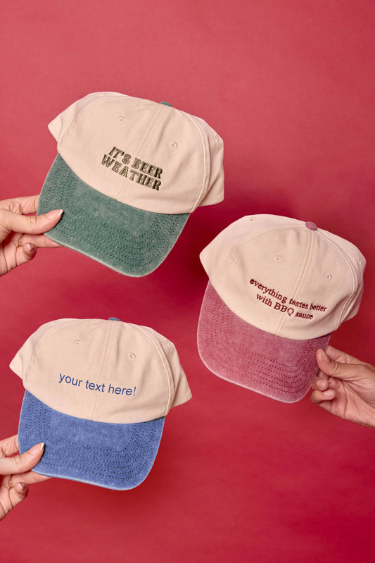 2 Tone Unisex Personalised Slogan Cap