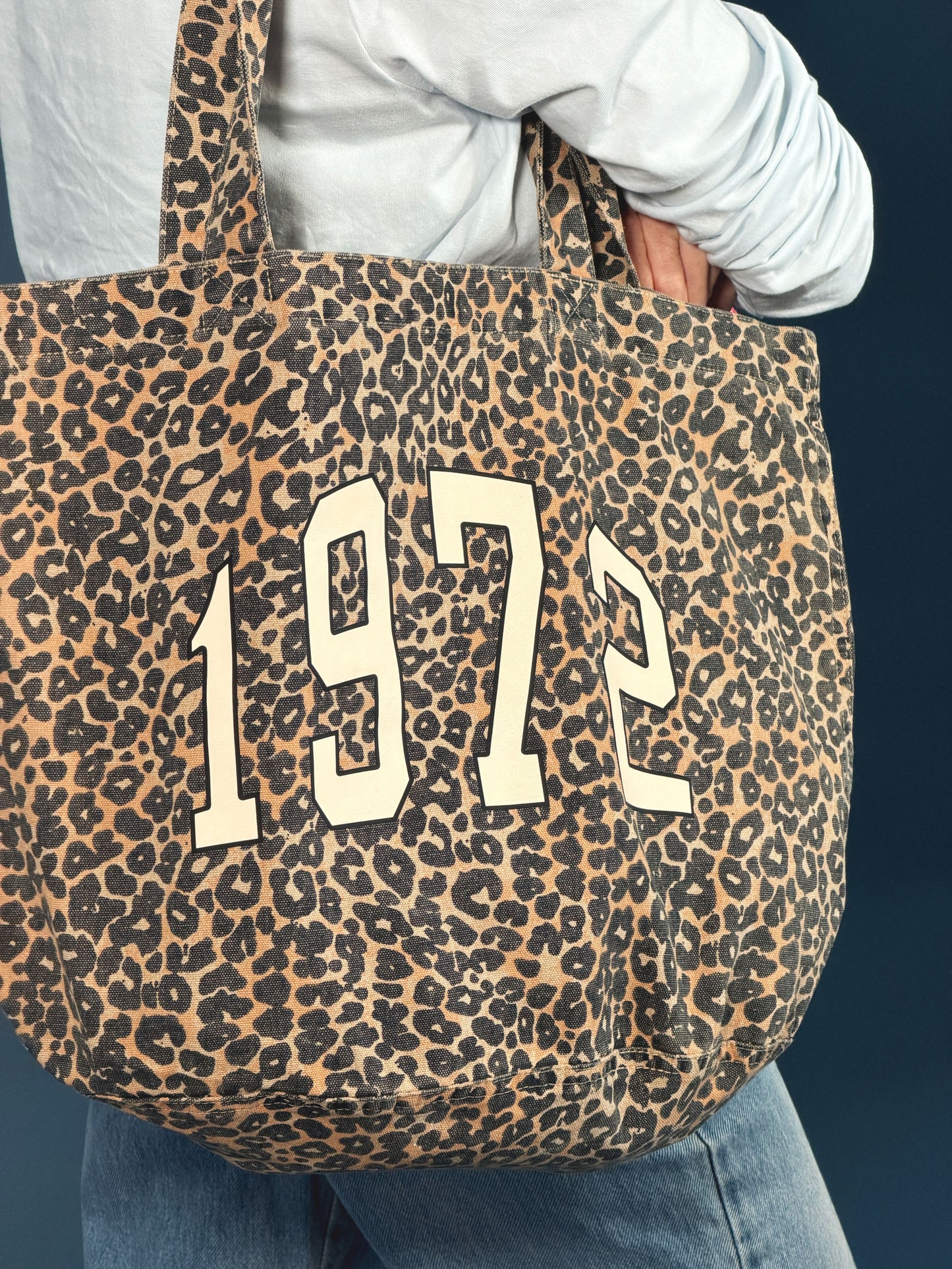 Personalised Varsity Year Leopard Print Tote Bag