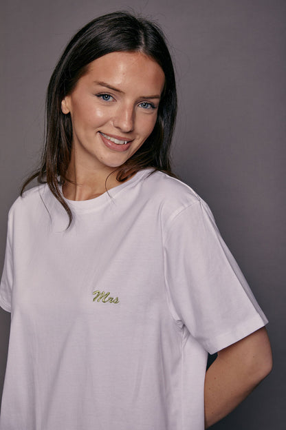 Embroidered Mrs Script T-Shirt