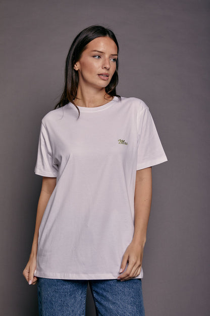 Embroidered Mrs Script T-Shirt