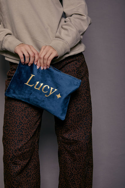 Personalised Name Velvet Accessory Bag