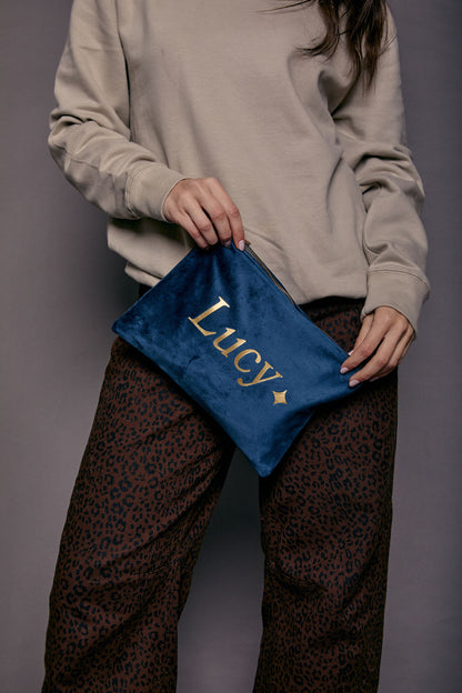 Personalised Name Velvet Accessory Bag