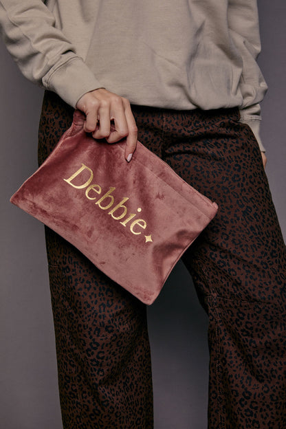 Personalised Name Velvet Accessory Bag