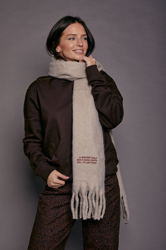 Embroidered Personalised Slogan Scarf