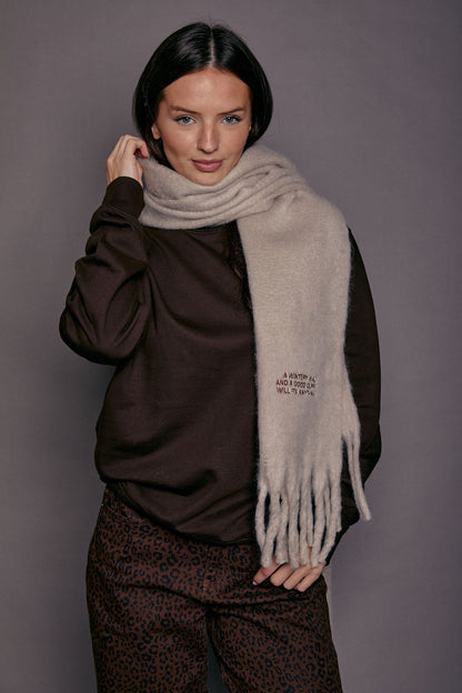 Embroidered Personalised Slogan Scarf