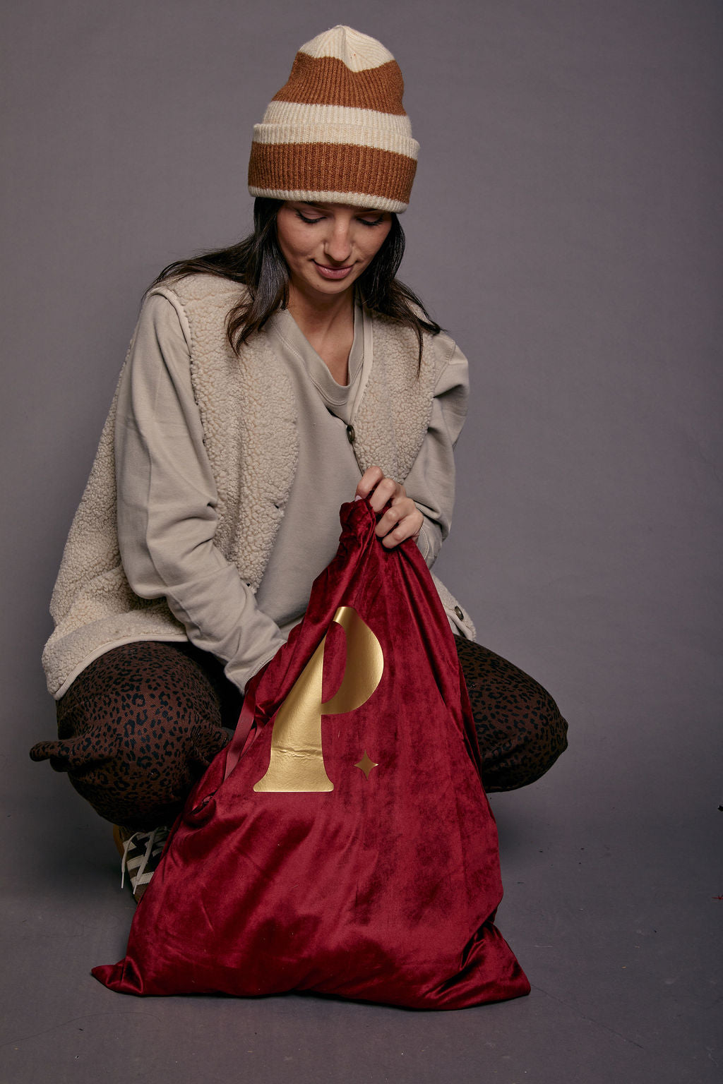 Personalised Initial Luxury Velvet Style Gift Bag