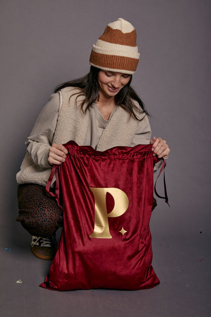 Personalised Initial Luxury Velvet Style Gift Bag