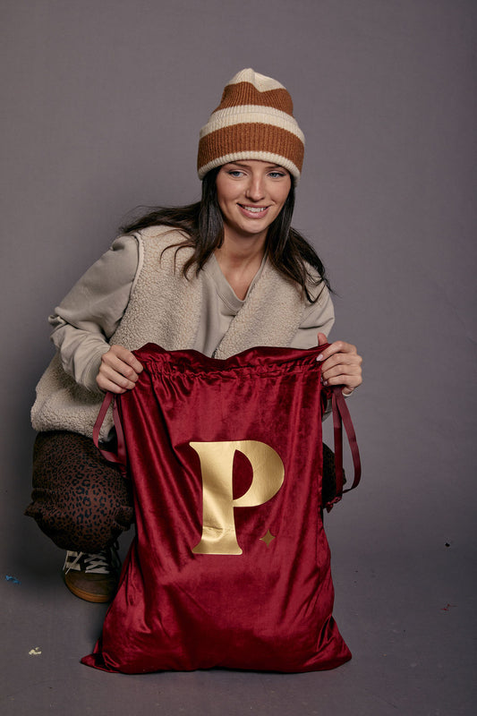 Personalised Initial Luxury Velvet Style Gift Bag