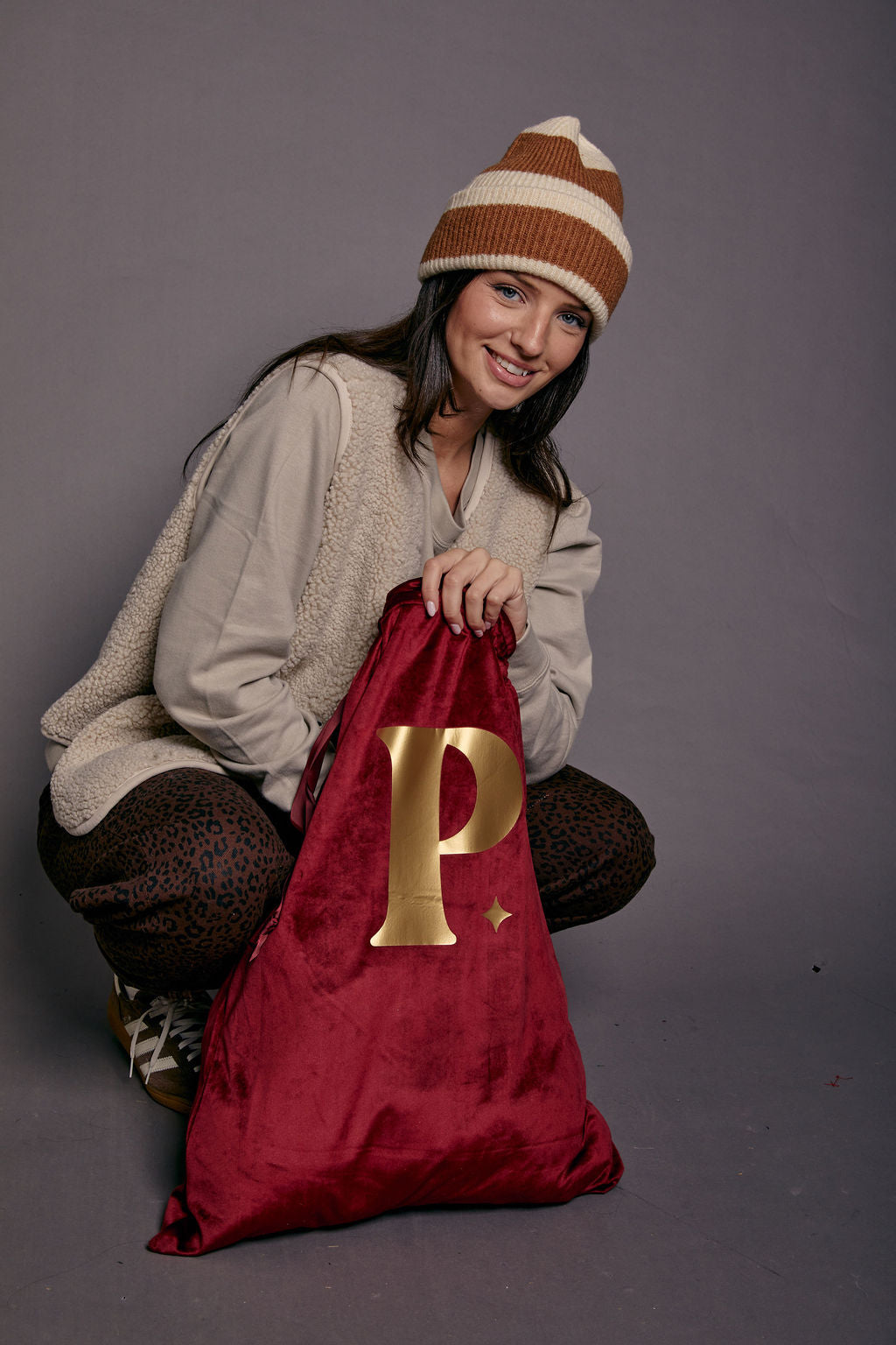 Personalised Initial Luxury Velvet Style Gift Bag