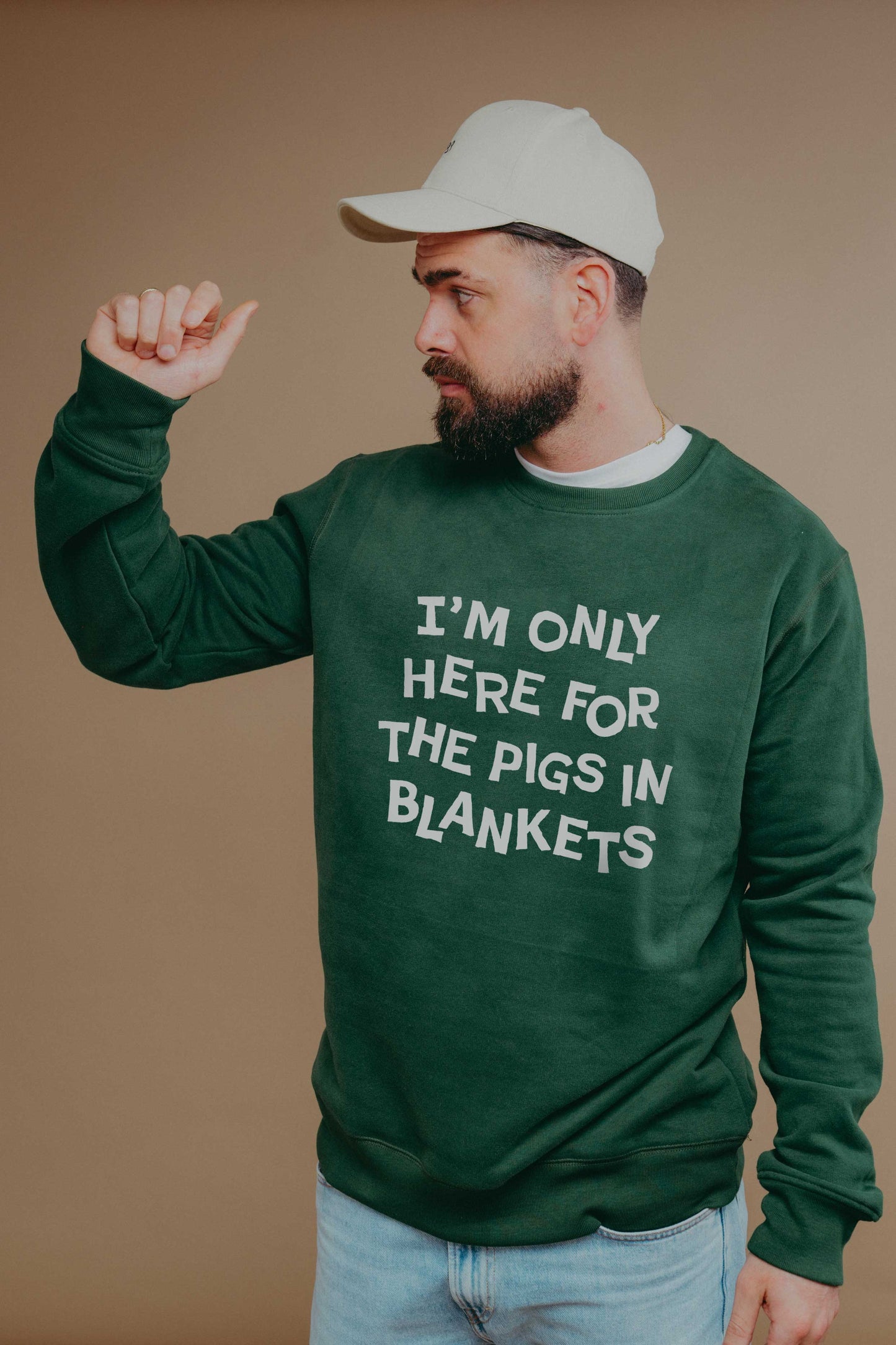 Mens Only Here for Pigs in Blankets Christmas Sweatshirt