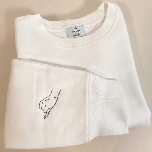 XS & L White Pinky Promise Sweatshirt SALE