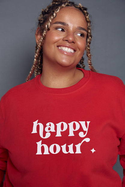 Happy Hour Slogan Sweatshirt