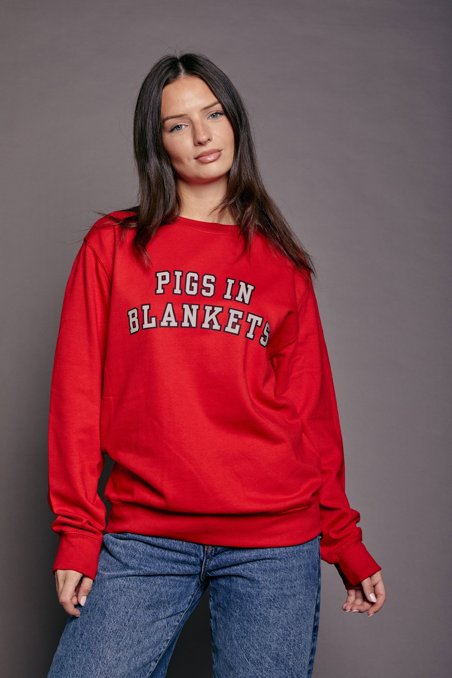 Personalised Varsity Slogan Christmas Jumper Sweatshirt