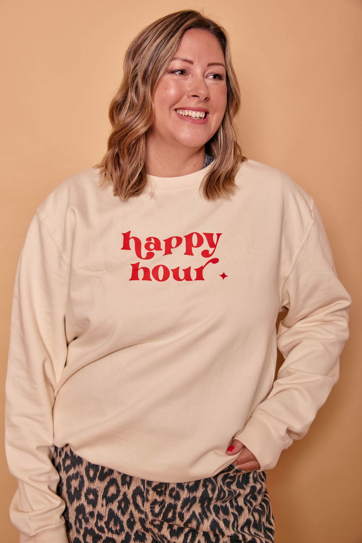 Happy Hour Slogan Sweatshirt