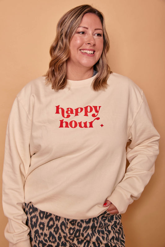 Happy Hour Slogan Sweatshirt