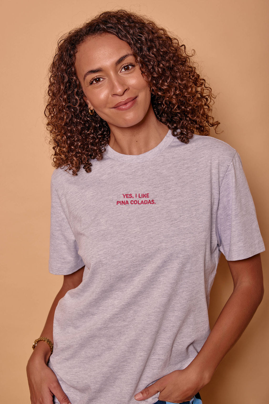 Embroidered Yes I Like Pina Coladas T-shirt