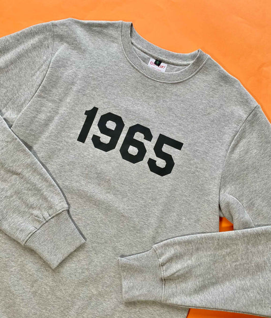 M Grey Black 1965 Organic Year Sweatshirt SALE