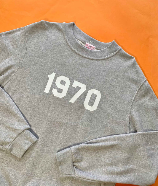 M Grey White 1970 Year Sweatshirt SALE