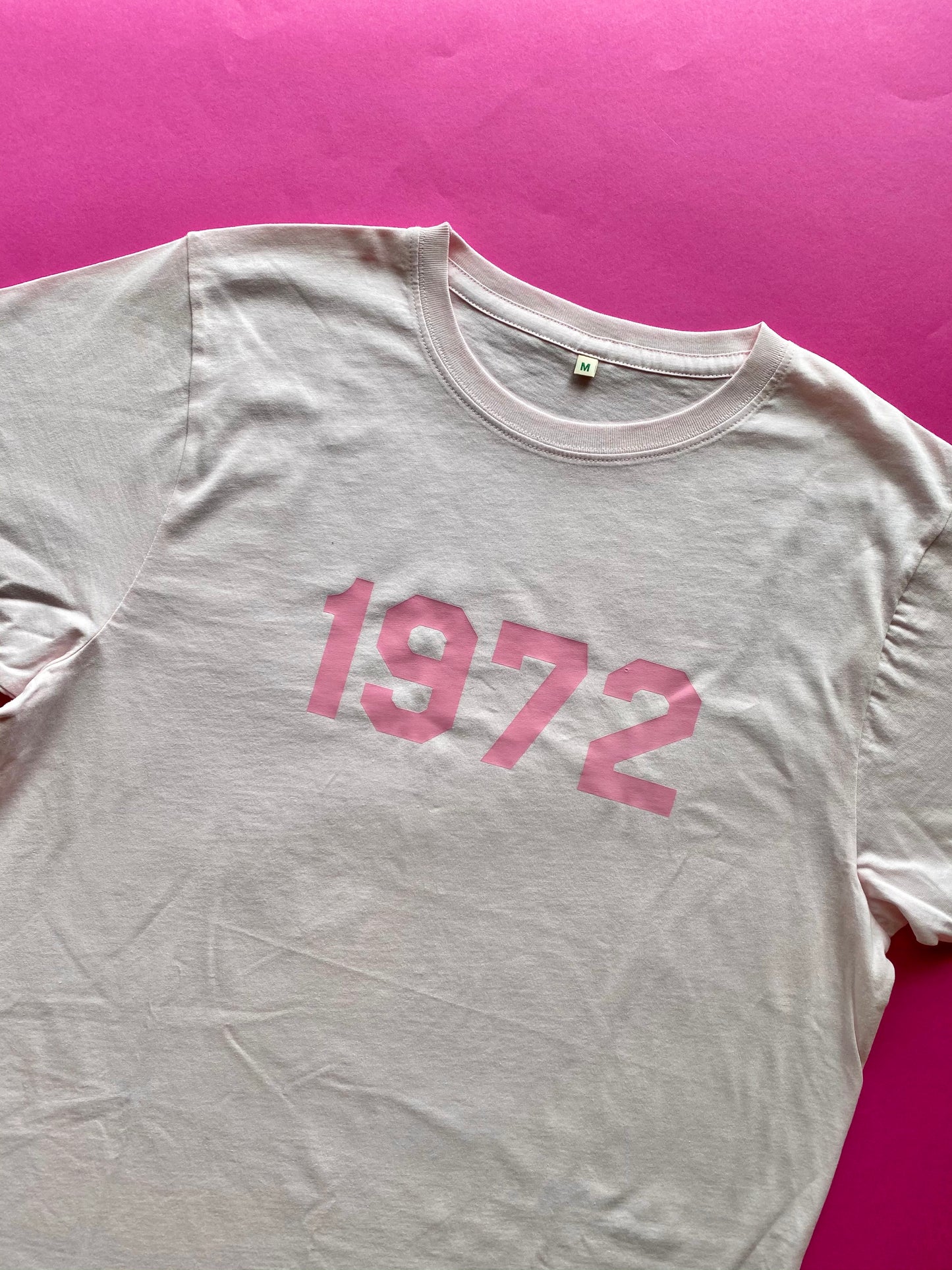 M 1972 pale pink year t-shirt