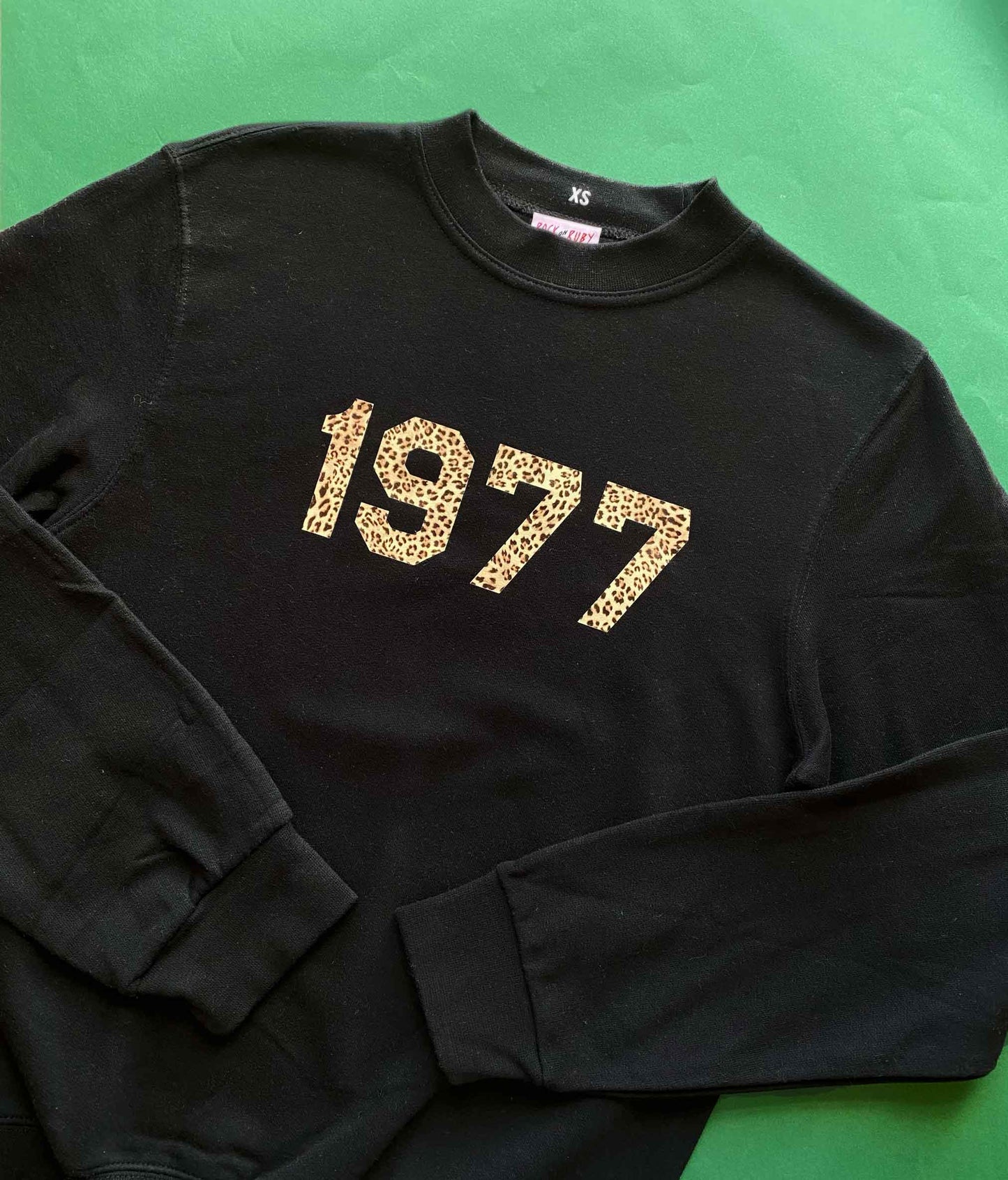XS Black Leopard 1977 Year Sweatshirt SALE