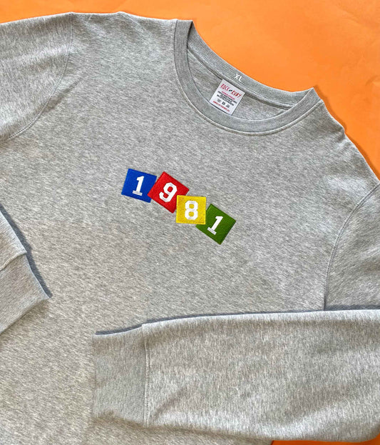 XL 1981 Retro Block Year Sweatshirt SALE