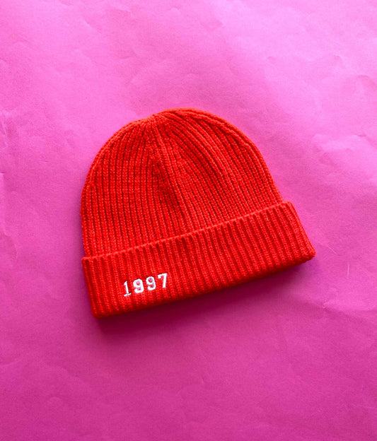 Red 1997 Year Beanie Hat SALE