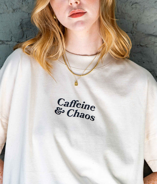 Caffeine & Chaos Drop Shoulder T-shirt