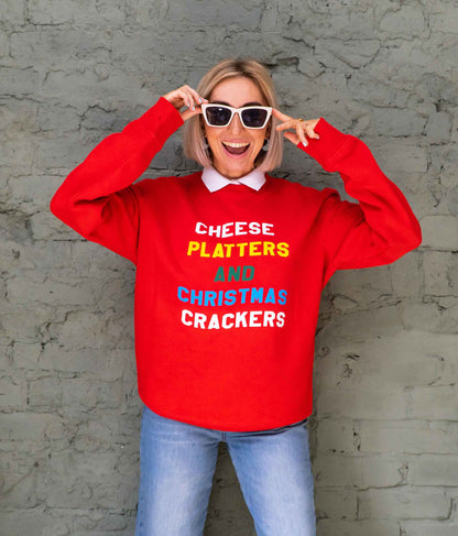 Cheese Platters and Christmas Crackers Christmas Jumper
