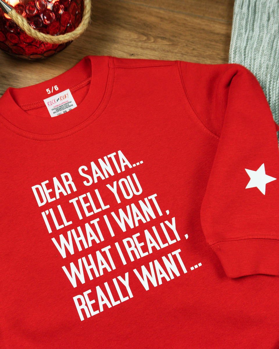 Children's I'll tell you what I want Christmas Jumper