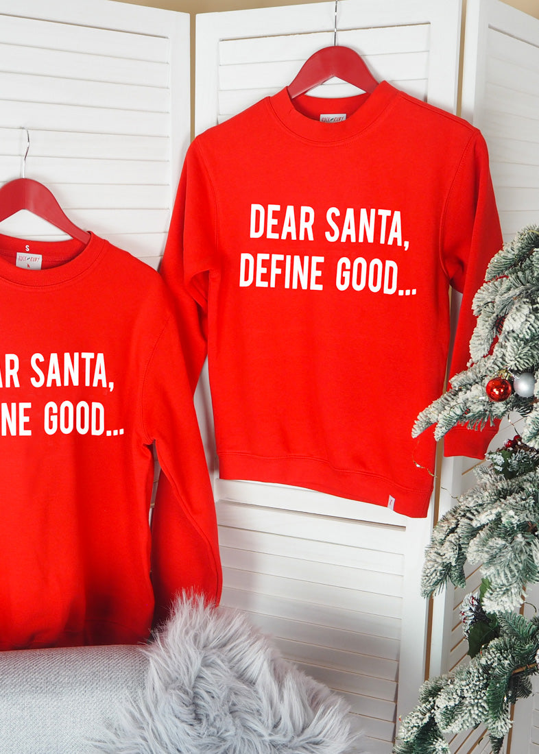 Dear Santa Define Good Christmas Jumper Set