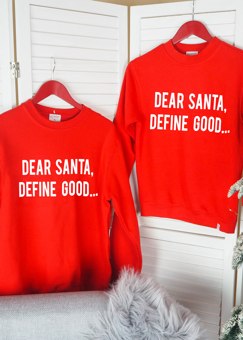 Dear Santa Define Good Christmas Jumper Set