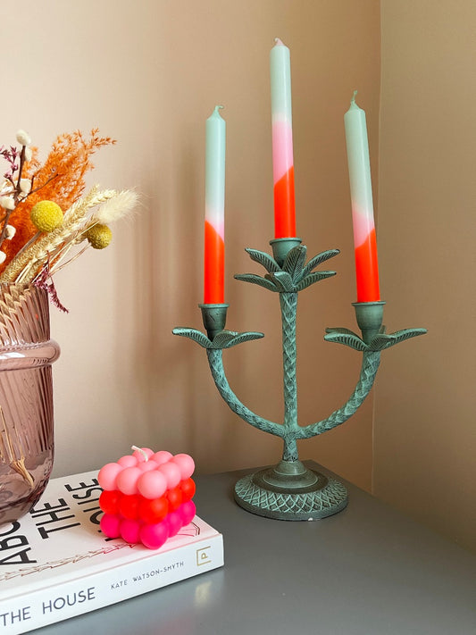 Neon Dip Dye Dinner Candles Set of Three