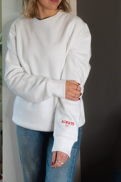 Embroidered Forever and Always Sweatshirt Set