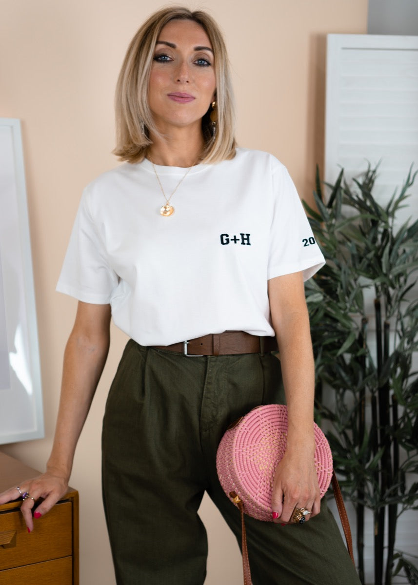 Embroidered Initials and Year T-Shirt