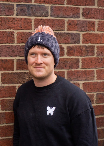 Mens Personalised Embroidered Initial Bobble Hat