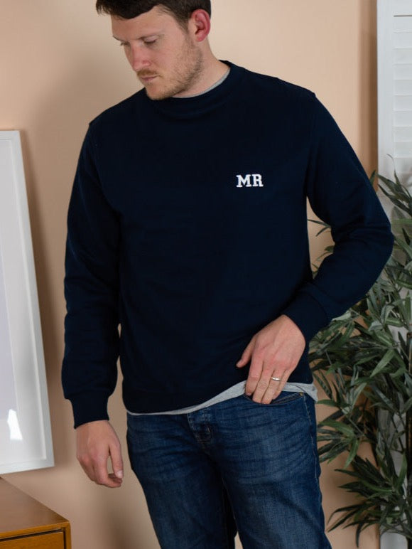 Personalised 'Mr' Embroidered Wedding Sweatshirt