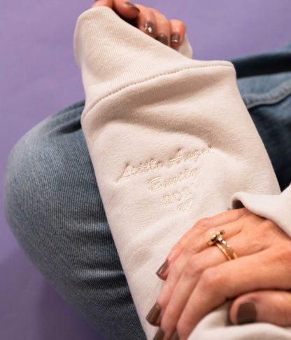 Embroidered Personalised Angel Baby Cuff Sweatshirt